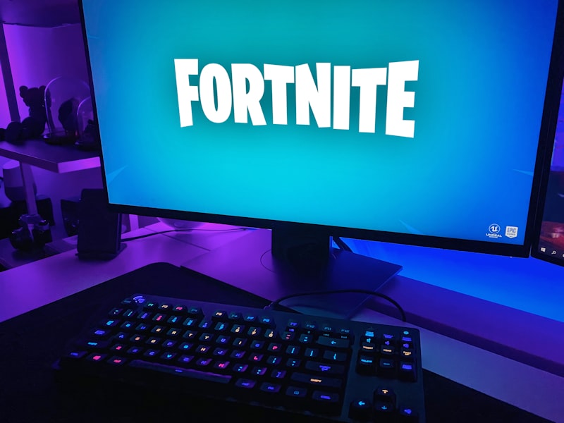 Neon-lit gaming stations